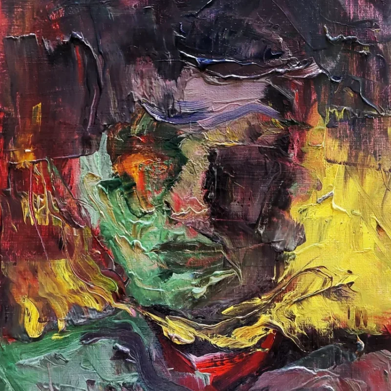 self portrait oil on cardboard